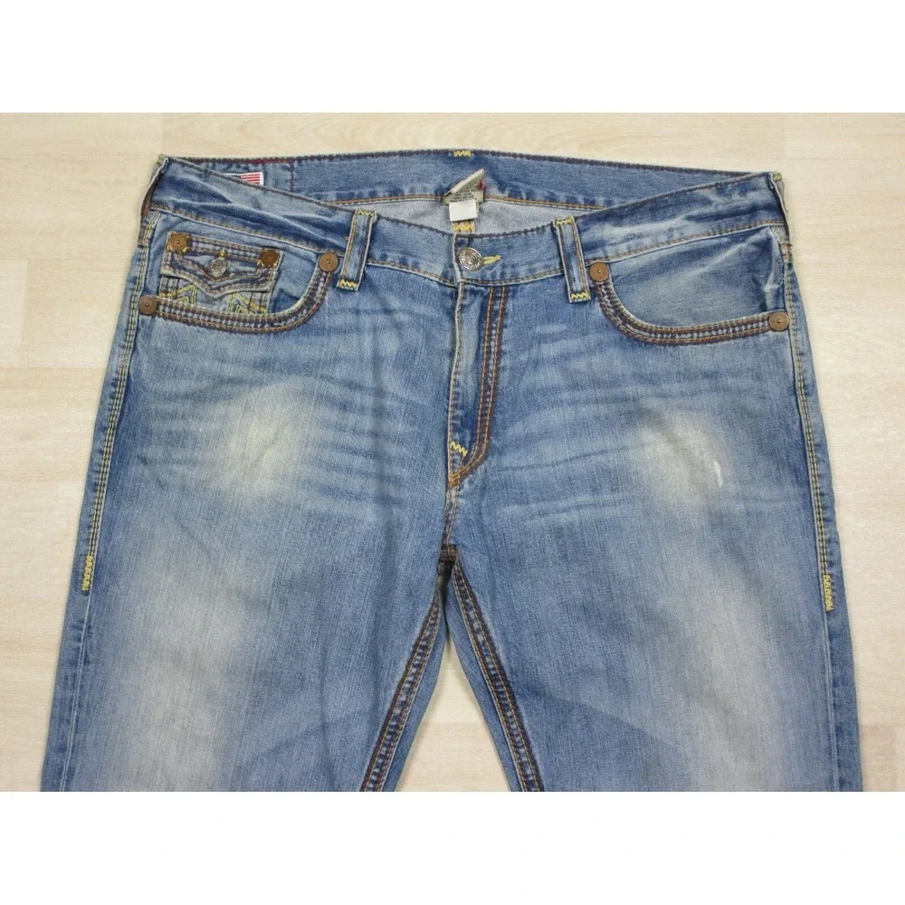 True Religion Men's Designer Jeans - Ricky Big QT USA Straight 43x34 Flap